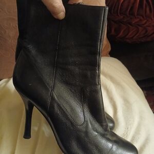 Calvin Klien Women's Black Leather Ankle Boots